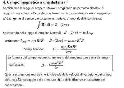 Formula CM lungo l'asse del condensatore 2