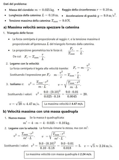 Velocità massima ciondolo