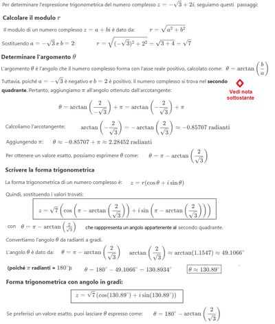 numero complesso in forma trigonometrica 1