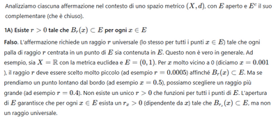 1A  Analisi di proprietà insiemistiche metriche