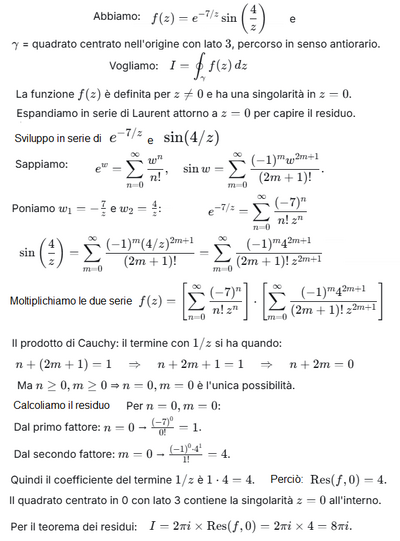 Integrale curvilineo in campo complesso 2