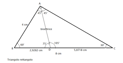 triangolo rettangolo con bisettrice