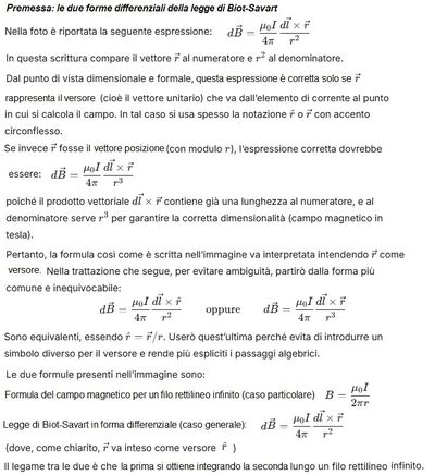 Da forma differenziale a campo filo rettilineo 1