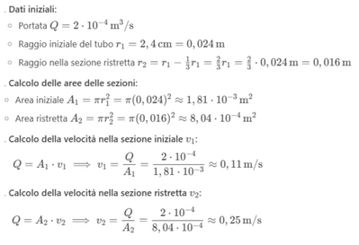 Calcolo velocità acqua in tubo irrigazione 