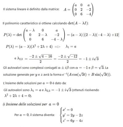 Sistema lineare parametrico soluzione def 1
