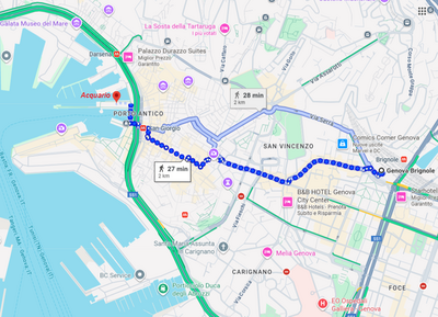 da Genova Brignole a acquario di genova   Google Maps ]