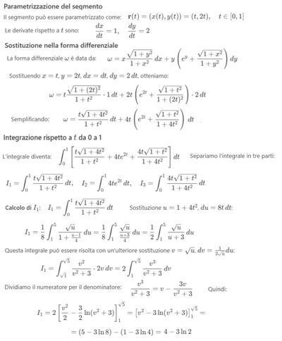 Calcolo integrale lungo segmento in R² 1 