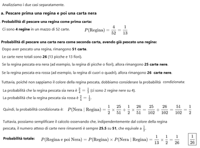 Regina e carta nera  soluzione a