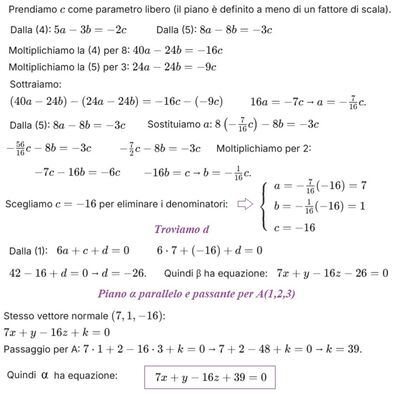 Equazione piano parallelo N 186 senza matrice 2