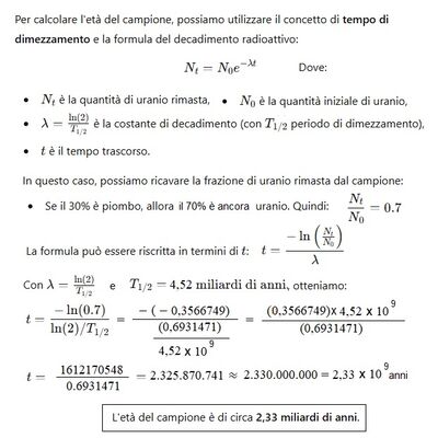 Età campione di uranio