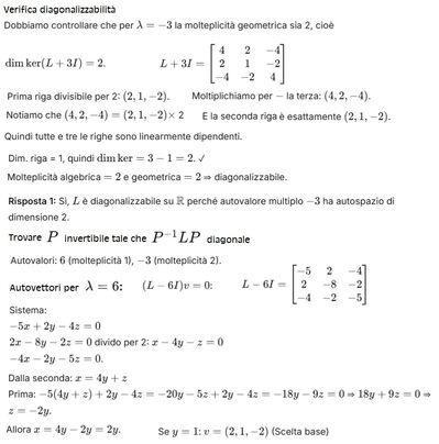 Diagonalizzazione matrice reale 2