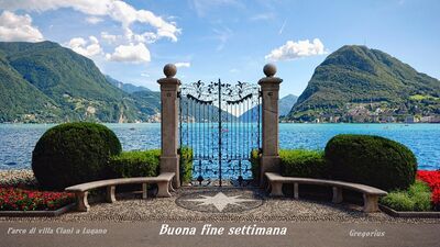 Buon weekend Cancello parco di Villa Ciani Lugano