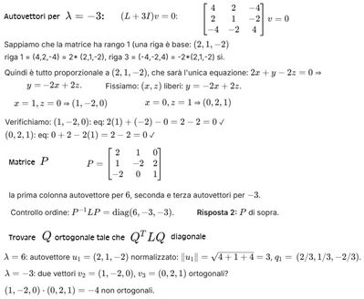 Diagonalizzazione matrice reale 3