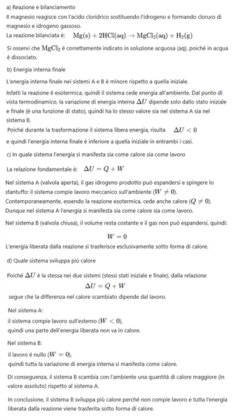 Reazione magnesio acido cloridrico 