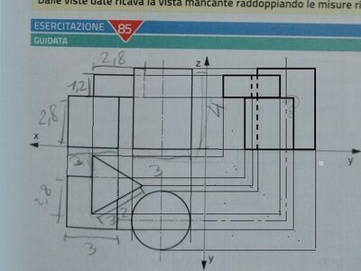 dis.85 proiezione ortogonale vista da sinistra