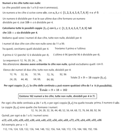 Numeri di 3 cifre senza 0 divisibili per 4 a