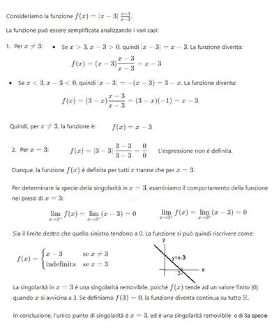 Singolarità in x=3