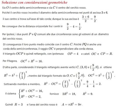 Calcolo area cerchio rosso 3 