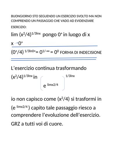 BUONGIORNO STO SEGUENDO UN ESERCIZIO SVOLTO MA NON COMPRENDO UN PASSAGGIO CHE VADO AD EVIDENZIARE 1