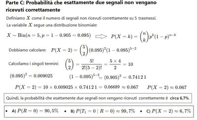 Probabilità di trasmissione binaria 2