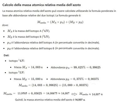 Massa atomica relativa media