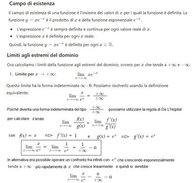 Funzione xe^ x Limiti 1