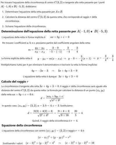 Equazione circonferenza tangente retta 1 