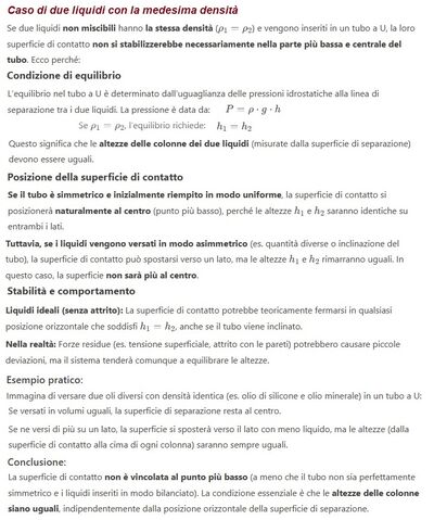 Liquidi con stessa densità