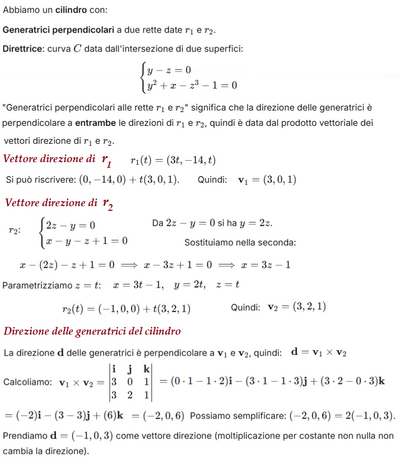 Equazione cartesiana del cilindro con direttrice data 1