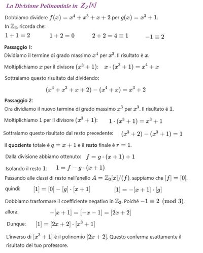 Soluzione inverso di un polinomio anello 3