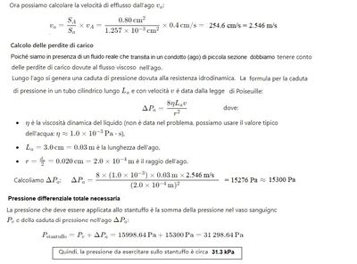 Calcolo Pressione Iniezione con Pouiselle 2