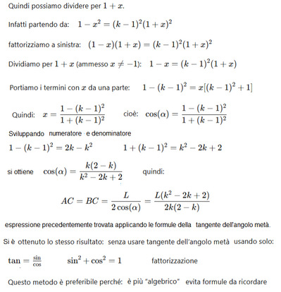 Triangolo isoscele perimetro k soluzione alternativa 2