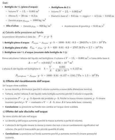 Pressioni sul fondo delle bottiglie