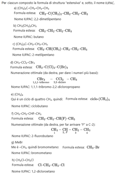 Esercizio 6 formula di struttura e IUPAC 1