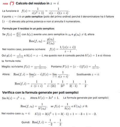 Sviluppo in serie di Laurent di f(z) (1 nota)