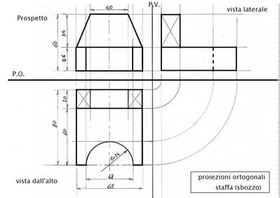Staffa (sbozzo) proiezioni ortogonali 11112025