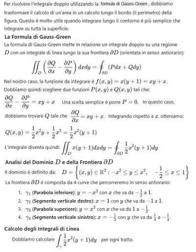 Integrale col metodo di Gauss Green 1