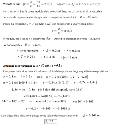 Analisi di un'onda regressiva con equazione data 2 