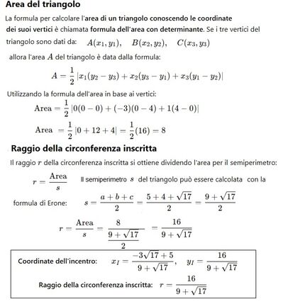 Incentro e raggio triangolo 2 