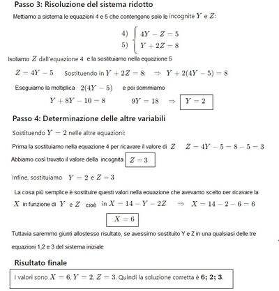 Sistema lineare in 3 incognite 2