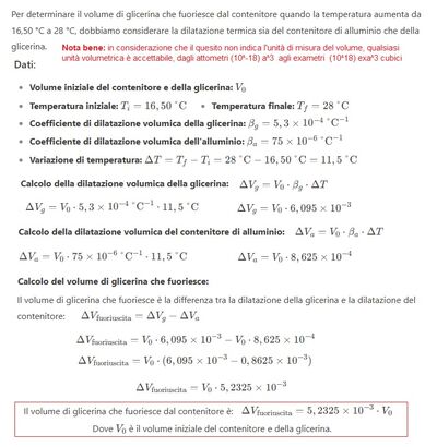 Volume glicerina in alluminio