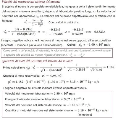 Risoluzione problema fisica relativistica 2