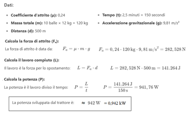 Potenza trattore