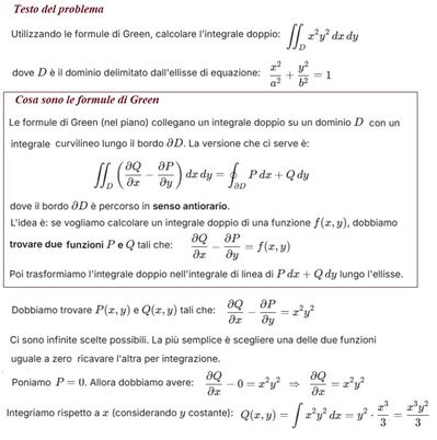 Formula di Green per integrale 1