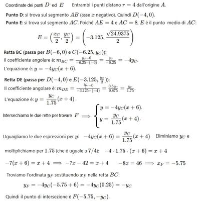 Triangolo risolto con la geometria analitica 2