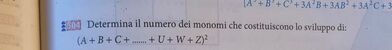 quadrato di polinomio di n monomi