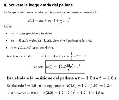 Legge oraria pallone