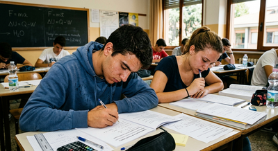 Studenti che sudano