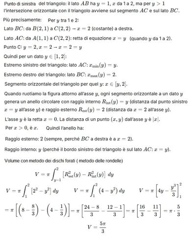Calcolo volume solido rotazione triangolo 2 