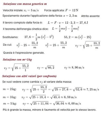 Problema fisica senza massa 